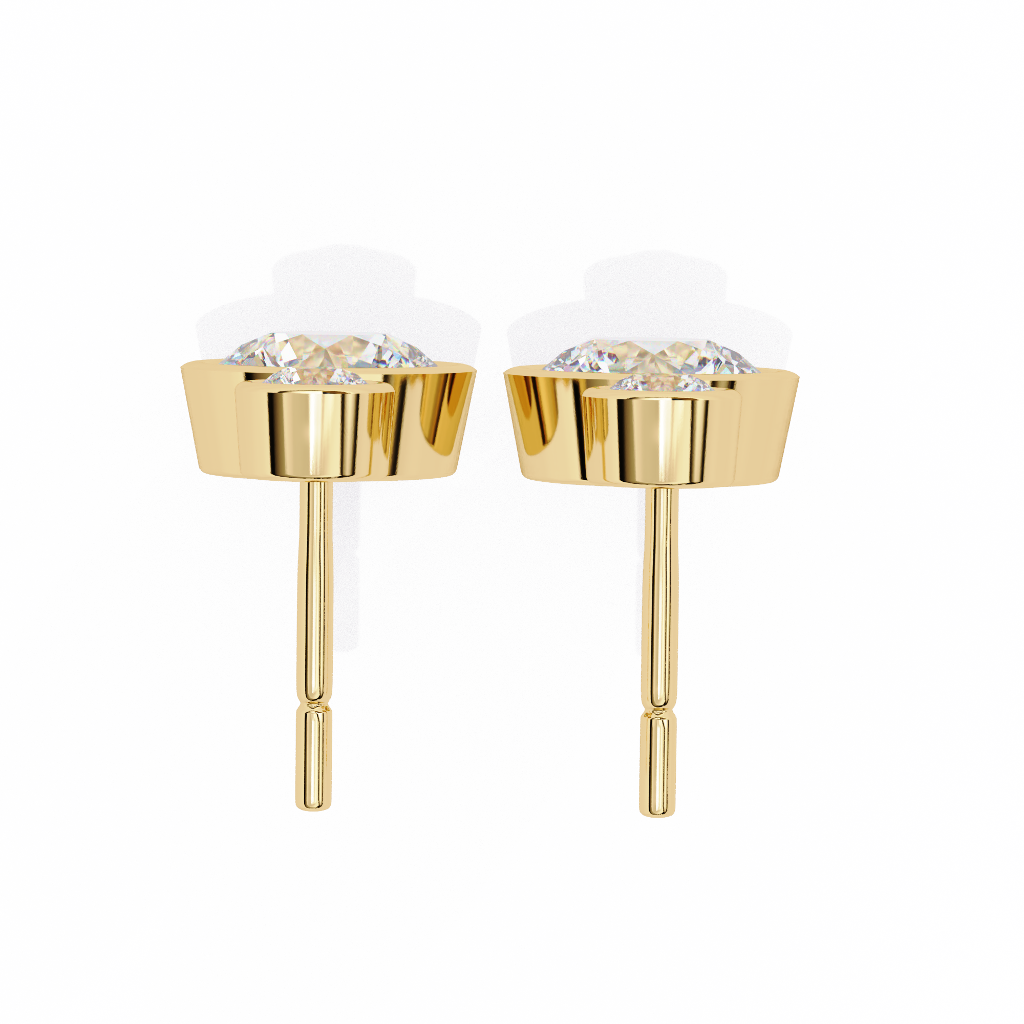 Solitairekart 1.83ct Two-Stone Bezel Drop Natural Diamond Earrings-H Color, VS1 Clarity